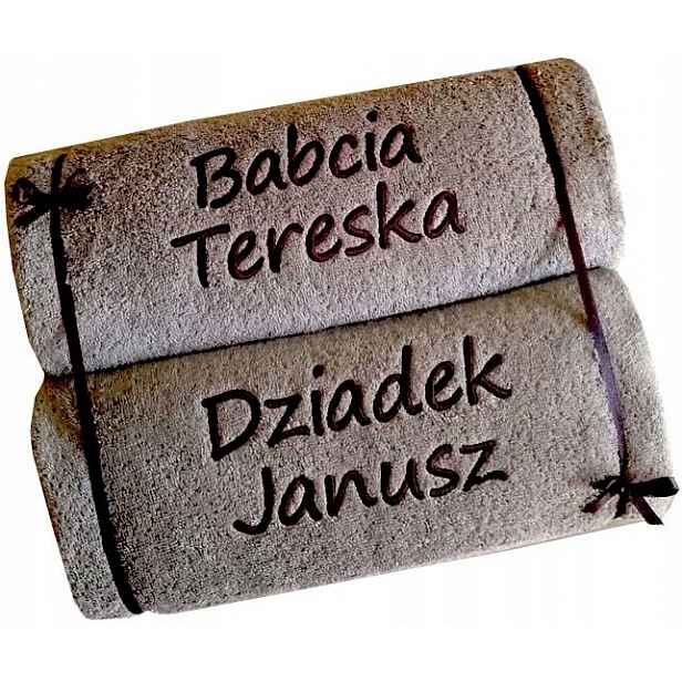 Výjimečný dárek ke Dni Babičky A Dědečka, sada 2 ručníků s výšivkou nápis