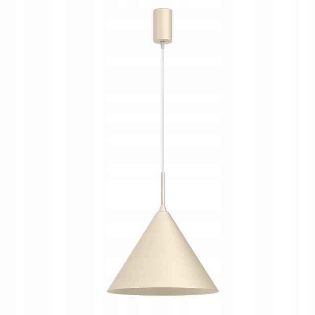 Závěsná lampa minimalistická, krémový kužel Ø32 cm nad barový stůl Milagro