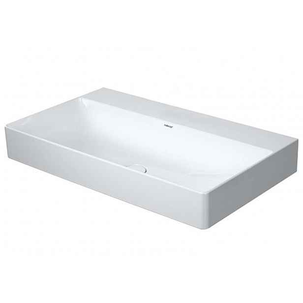Duravit DuraSquare - Umyvadlo na desku, 80x47 cm, bez přepadu, bez otvoru pro baterii, DuraCeram, bílá 2353800079