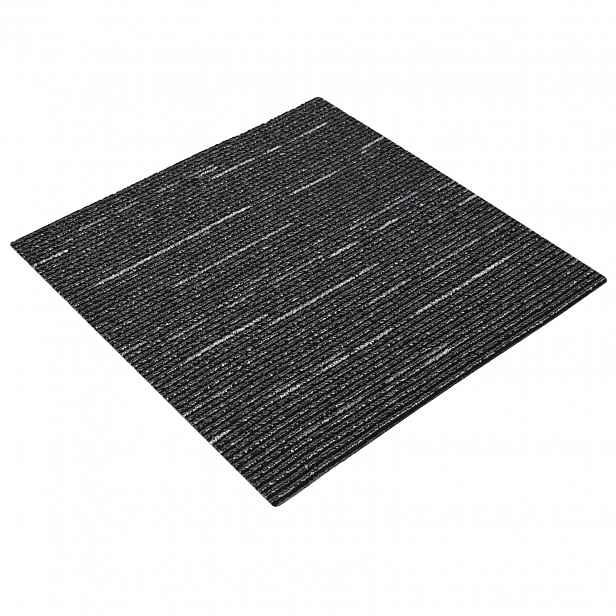 vidaXL Kobercová dlaždice Pruhovaná černá 50 x 50 cm 4 ks