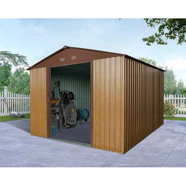 Zahradní domek BestBerg ZDB-9D / 9 m² / 279 x 324 x 211 cm / dekor dřevo/hnědá