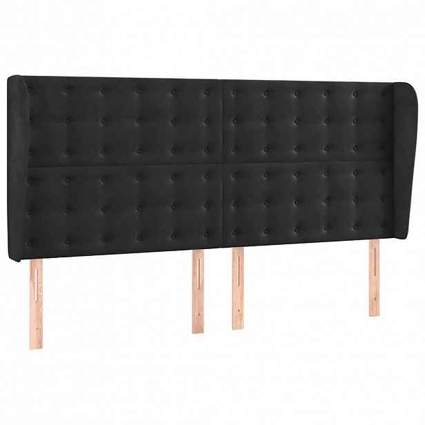 vidaXL Čelo postele typu ušák černé 183x23x118/128 cm samet
