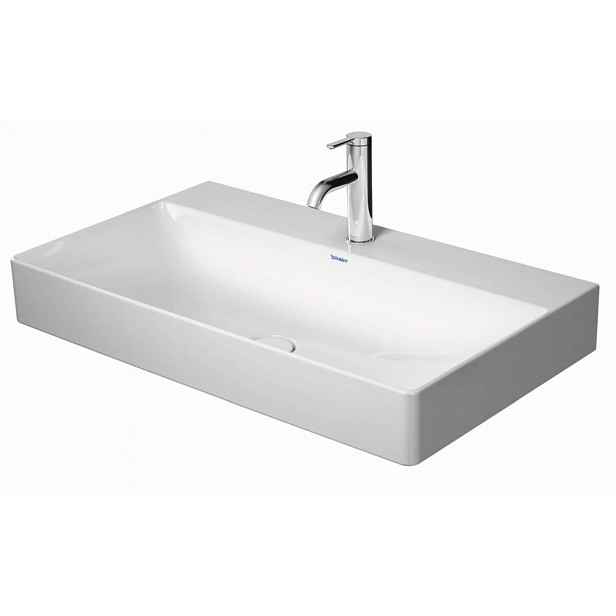 Duravit DuraSquare - Umyvadlo 80x47 cm, bez přepadu, s otvorem pro baterii, DuraCeram, bílá 2353800041