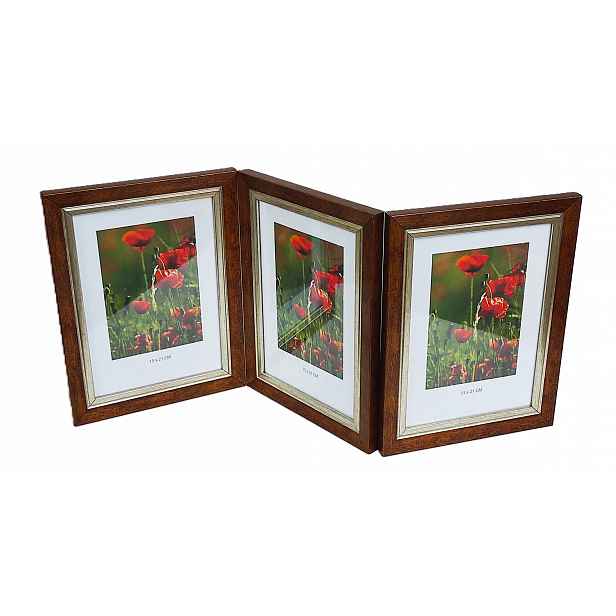 Galerie multirama Flash fotografie 15x21 cm Trojitá vertikální/vertikální/vertikální Hnědá