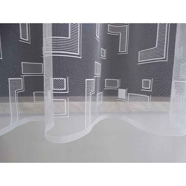 Mg Záclona Kostky 32475 Bílá 300X160 cm hotová s páskou M