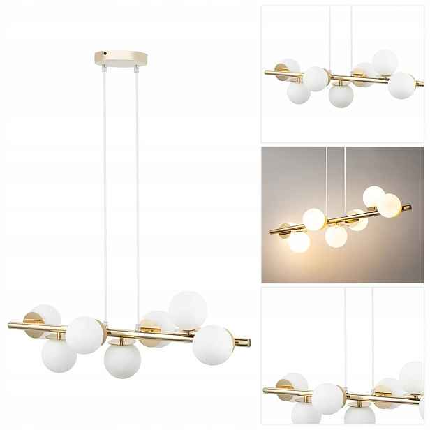 Závěsná zlatá lampa Avola 7 moderní nad ostrovem v kuchyni Sigma Lighting