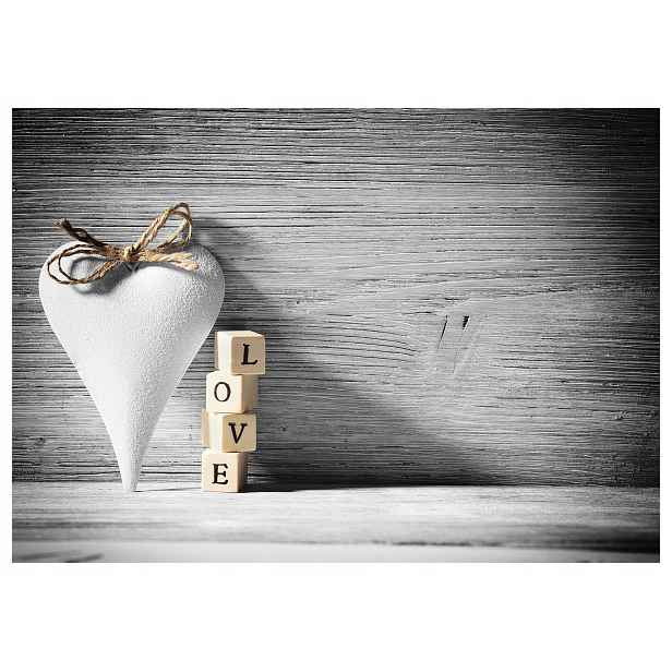 Fototapeta flizelina Love Dřevo Srdce Skandinávie Minimalismus 350x250 lepidlo