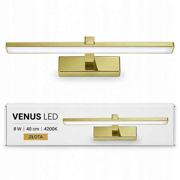 Obchodní vitrína Venus 8W 40 cm zlatá Led lampa 4200K IP44 580lm nástěnná