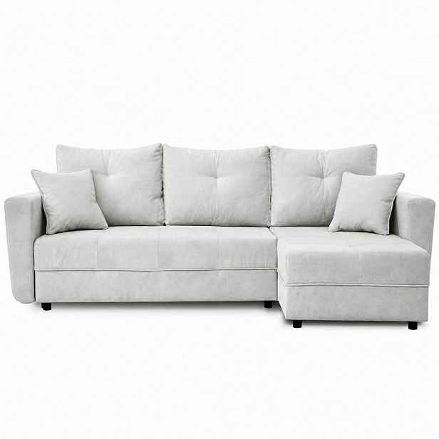 Beautysofa ROHOVÁ ROZKLÁDACÍ POHOVKA Verona s úložným prostorem a univerzální lenoškou, 240 cm, světle béžová
