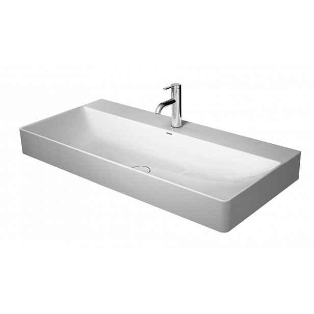 Duravit DuraSquare - Umyvadlo nábytkové 100x47 cm, s 1 otvorem pro baterii, DuraCeram, alpská bílá 2353100071