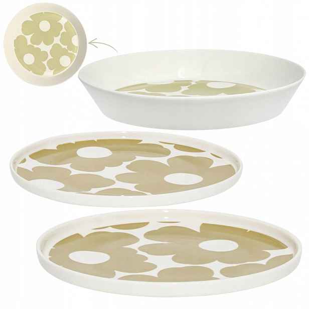 Jídelní Servis Pro 6 Osob Beige Bloom nádobí s květinovými talíři