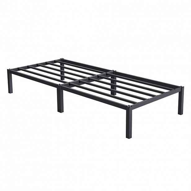 ML-DESIGN KOVOVÁ POSTEL 90x200 cm s lamelovým roštem, antracitová, na ocelovém rámu