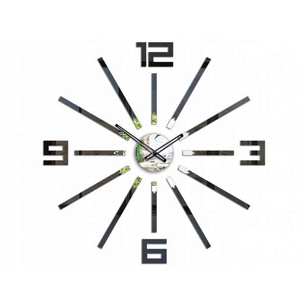 Nástěnné hodiny ModernClock – Sheen černé – tiché