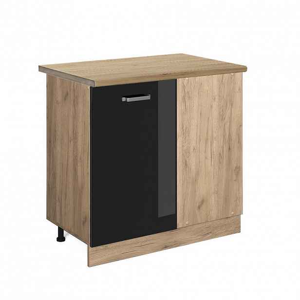 Vicco ROHOVÁ SKŘÍŇKA R-Line Černý vysoký lesk 86 cm , PD Dub