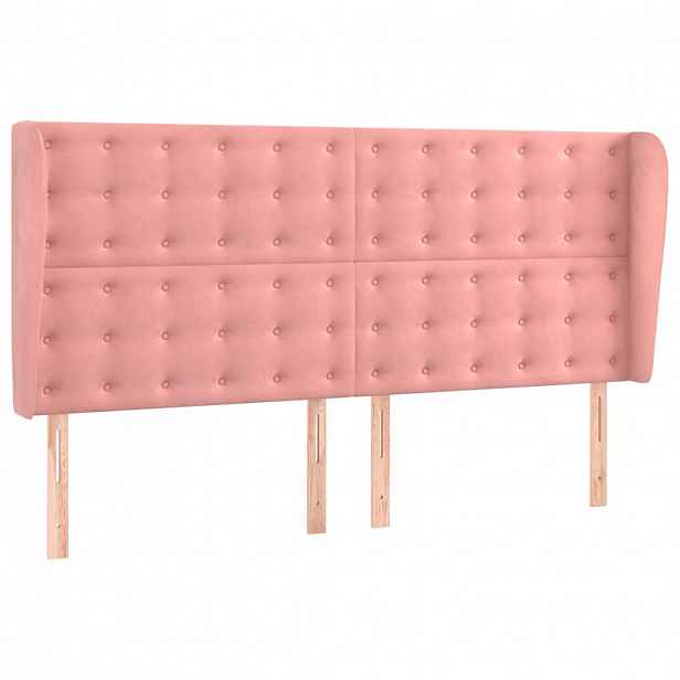 vidaXL Čelo postele typu ušák růžová 183x23x118/128 cm samet