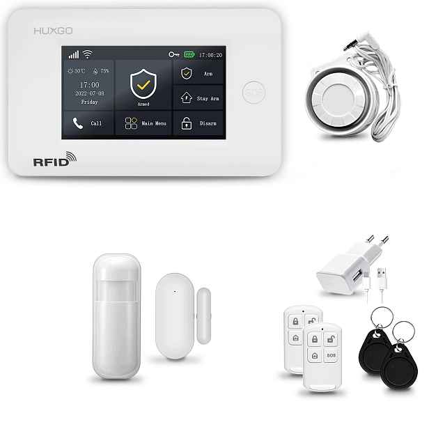 Bezdrátový alarm WiFi+ Gsm 4G s aplikací Tuya, sada Huxgo HXA006 R1PS