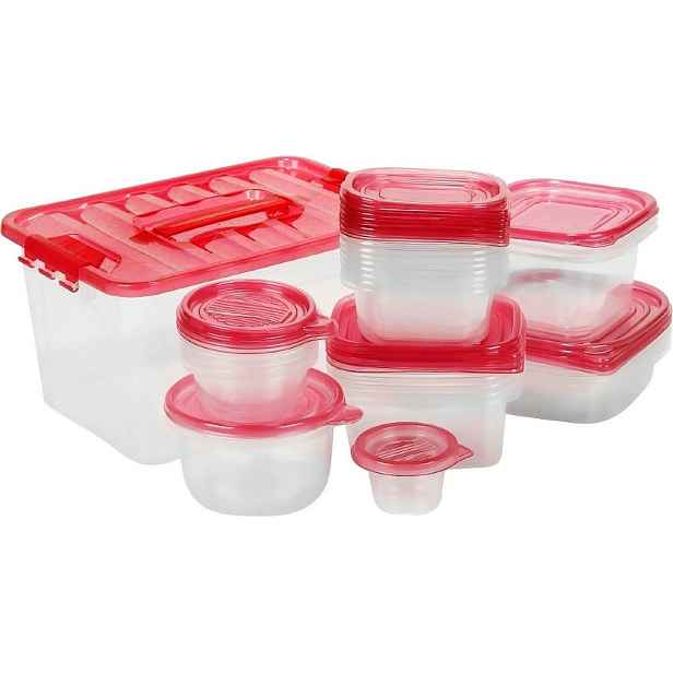 EXCELLENT HOUSEWARE Dóza na potraviny JUMBO sada 27 ks červená KO-362000020cerv