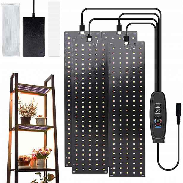Led Lampa Pro Rostliny Full Spectrum 540 Diod 4 Panely Časovač 3/9/12H
