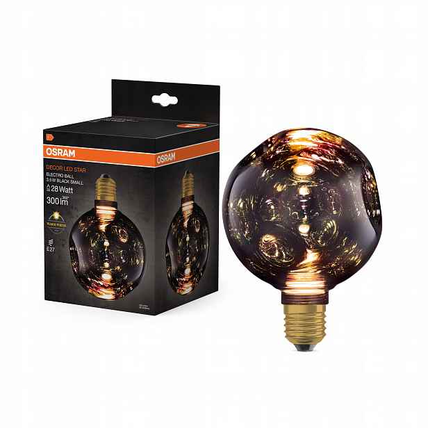 Led žárovka E27 Kula 3.5W 300lm 2700K Černá Dekorativní Electro Glass M