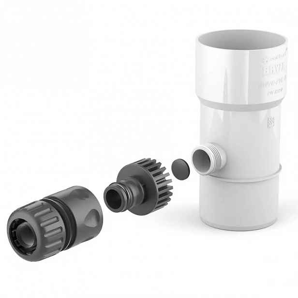 Sběrač dešťové vody  90 mm Bryza bílá