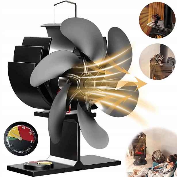 Teplovzdušný Krbový Ventilátor, Termoelektrický Ventilátor, 6 Lopatek