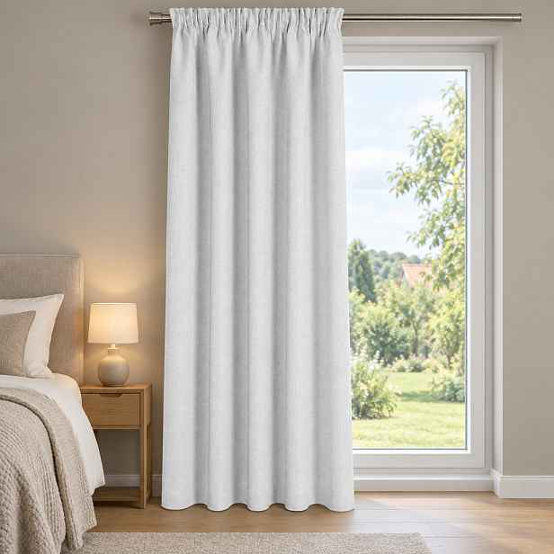 100% zatemňující závěs ISMERA stříbrný s řasící páskou 135×270 cm