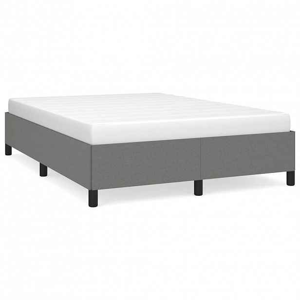 vidaXL Postel bez matrace tmavě šedá 140 x 200 cm textil