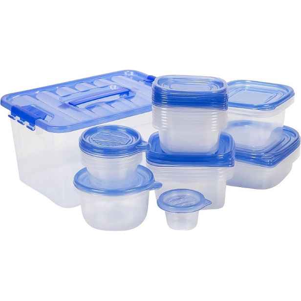 EXCELLENT HOUSEWARE Dóza na potraviny JUMBO sada 27 ks modrá KO-362000020modr