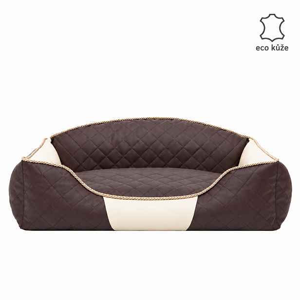 Luxusní pelíšek pro psy KIRA hnědý L, XL, XXL Rozměr: XXL-110x84 cm