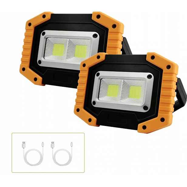Stavební Led reflektor Tekstap na baterie nebo akumulátory 2 x Cob 30 W,