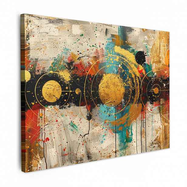MuchoWow OBRAZ NA PLÁTNĚ Abstraktní - Umění - Zlato - Moderní 40x30 cm
