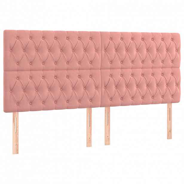 vidaXL Čelo postele růžové 200x7x118/128 cm sametové