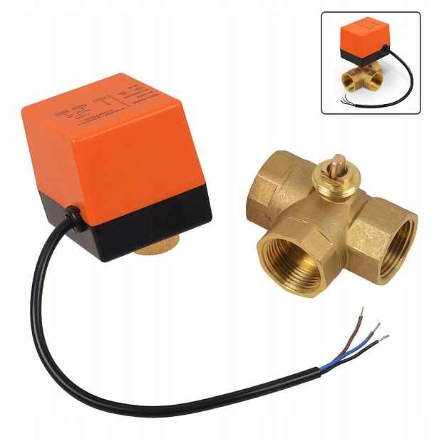 3-CESTNÝ Přepínací Zónový Ventil 1" S Pohonem DN25 220V