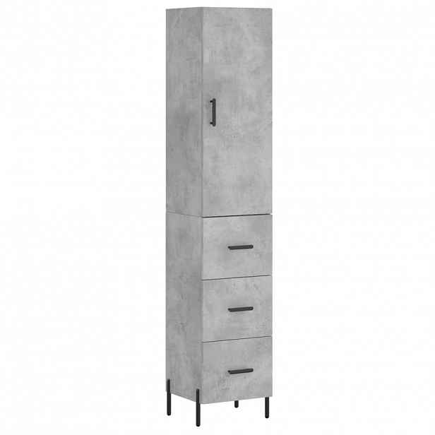 vidaXL Skříň highboard betonově šedá 34,5x34x180 cm kompozitní dřevo