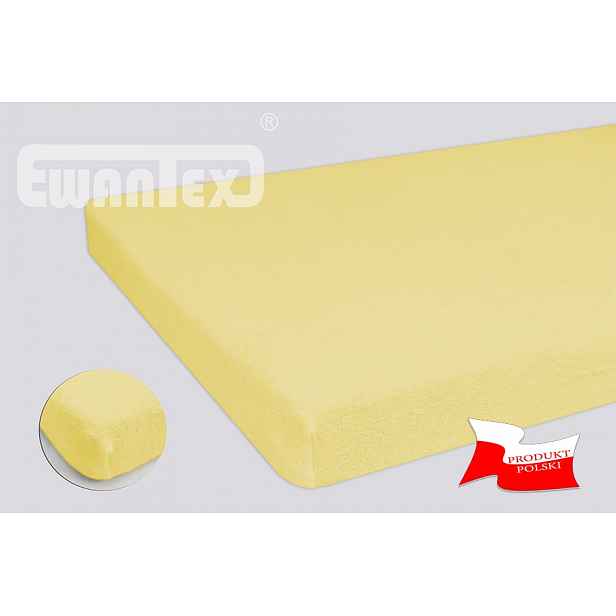 Froté Prostěradlo Bavlněné Polské Ewantex Béžové 220x200