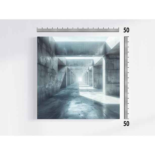 Obraz Na Plátně Canvas Tunel Beton Minimalismus Geometrie Chodba 50x50