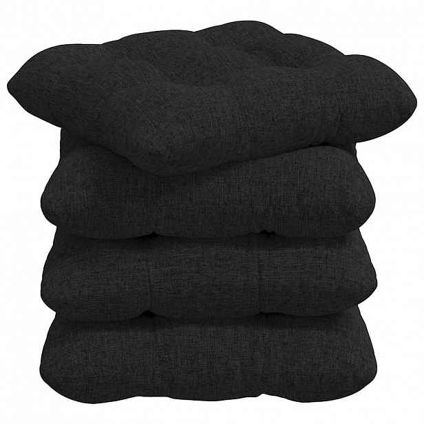 vidaXL Polštáře na sedadla 4 ks Textil Černá 40 x 40 x 12 cm