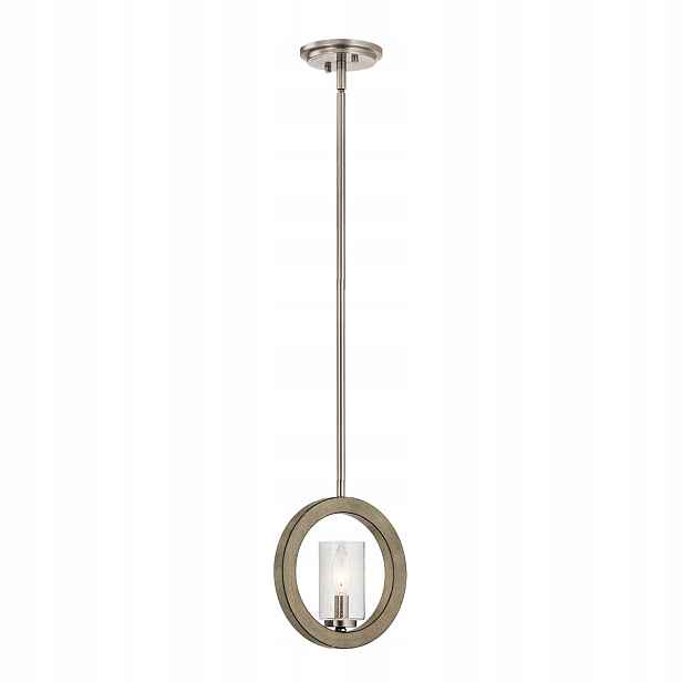 Závěsná lampa zestárlá antická šedá imitace dřeva do obývacího pokoje Kichler