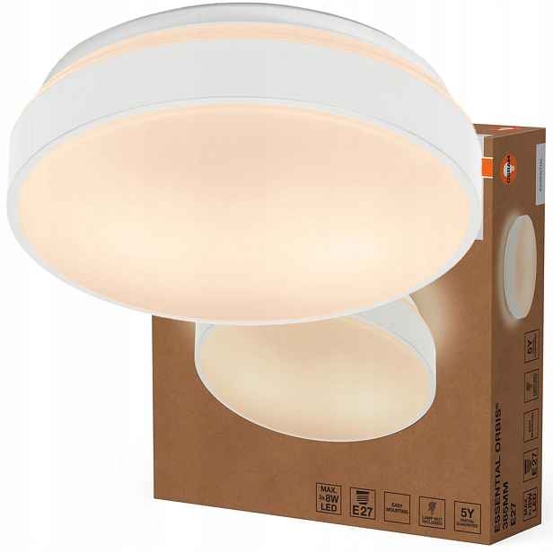 Stropní Svítidlo Led Panel Nástěnný Stropní Svítidlo Svítidlo 3x E27 Bílá Orbis Osram