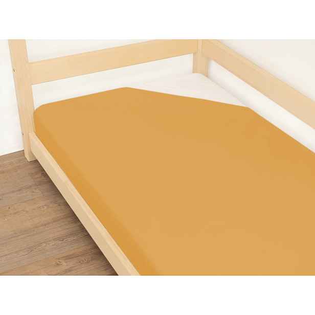 Benlemi Jednolůžkové prostěradlo JERSEY z bavlny Zvolte barvu: Hořčicová, Zvolte rozměr: 80 x 160 cm