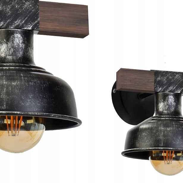 Nástěnné svítidlo Milagro Faro černé dřevo loft 1xE27 60W MLP6241