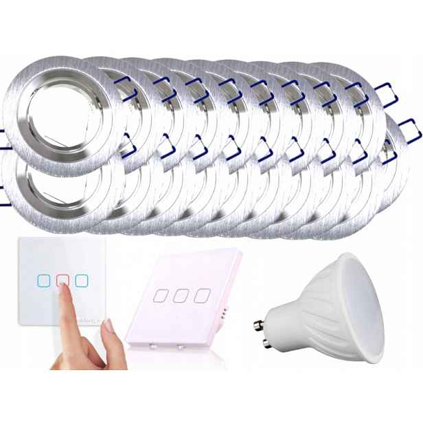 Sada Halogenové Led svítidlo 19x Vypínač Žárovky