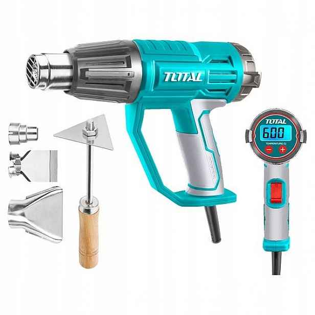 Total horkovzdušná pistole 2000W, 50°C 600°C, LCD displej, příslušenství,