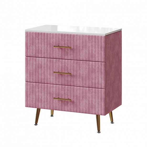 Vicco KOMODA Velia Růžová 70 x 78.5 cm se 3 zásuvkami