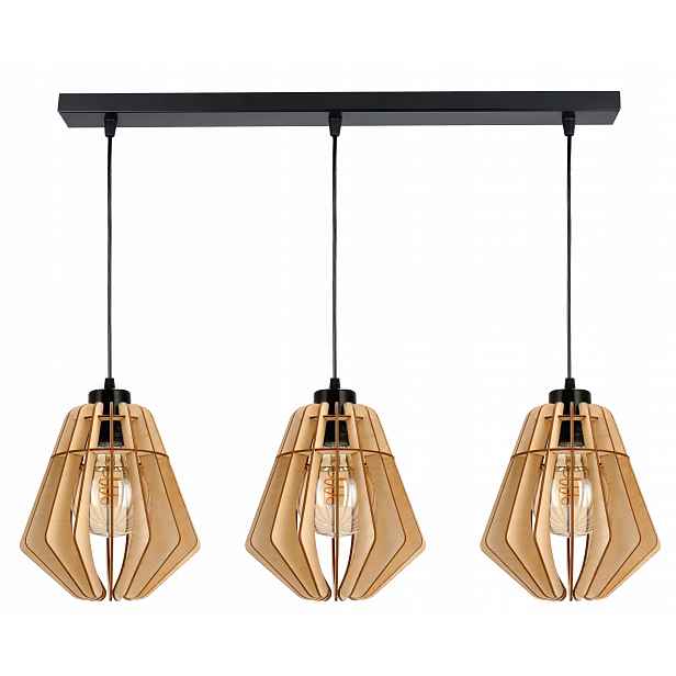 závěsné stropní svítidlo s závěsem Loft Dřevo na 3x E27