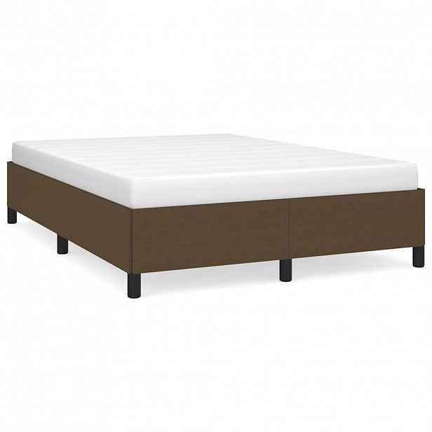vidaXL Rám postele bez matrace tmavě hnědý 140 x 200 cm textil