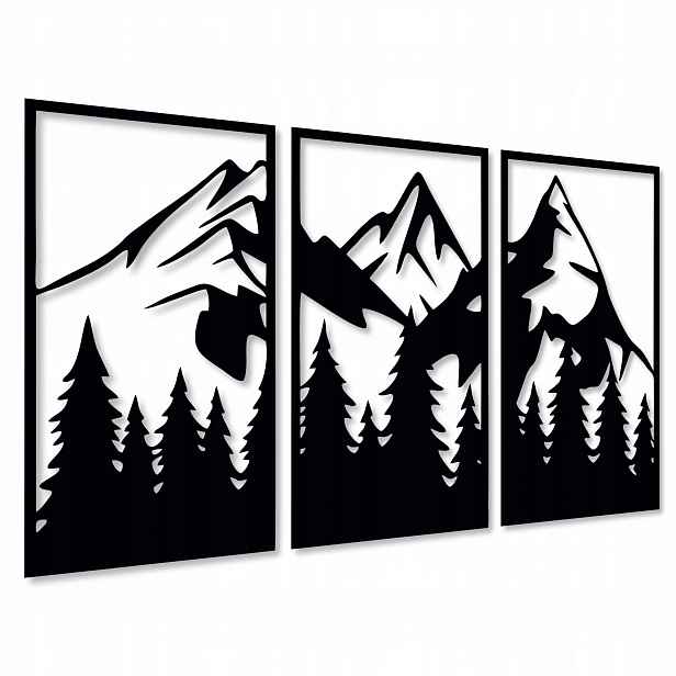 3D Panel Na Zeď Hory 105 cm Obraz Prolamovaný Hora Obrazy Do Obýváku Triptich