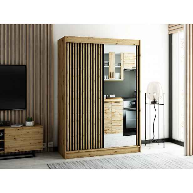 Šatní skříň Abi Lamelo 2 Barva korpusu: Dub artisan, Rozměry: 150 cm