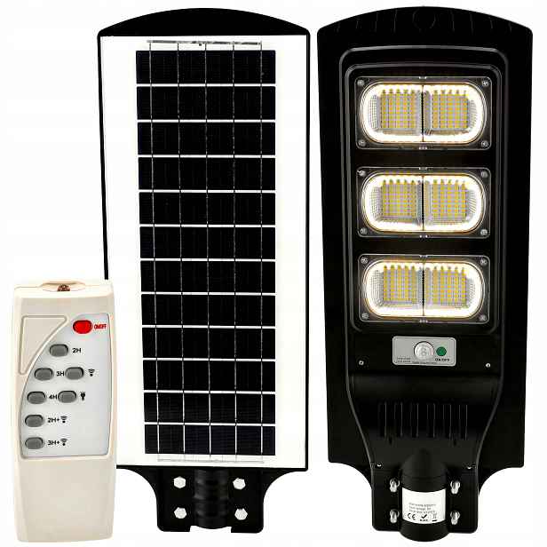 Solární Lampa Led s pohybovým a soumrakovým senzorem, výkonná 90W solární Led.