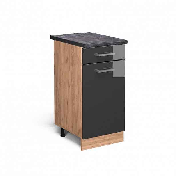 Vicco SPODNÍ SKŘÍŇKA KUCHYŇSKÉ LINKY R-Line Antracitový vysoký lesk 40 cm , PD Antracit